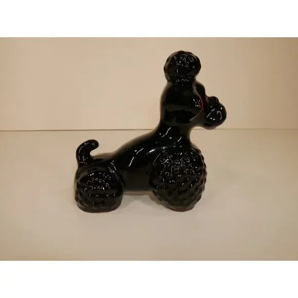Vintage Black Ceramic Poodle Figurine - Picture 9 of 13